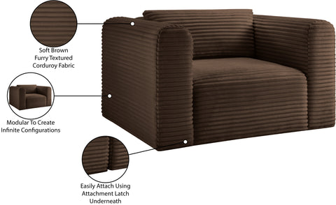 Faye Brown Corduroy Performance Fabric Upholstered Accent Chair, 1 Piece