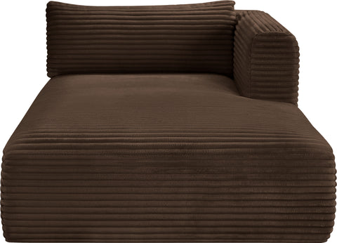 Faye Brown Corduroy Performance Fabric Upholstered Chaise Lounge, 1 Piece