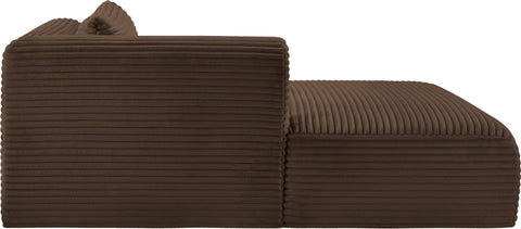 Faye Brown Corduroy Performance Fabric Upholstered Chaise Lounge, 1 Piece