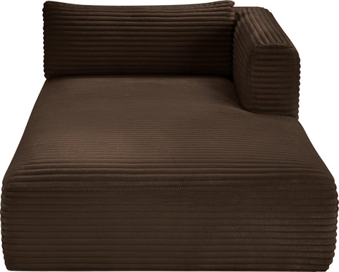 Faye Brown Corduroy Performance Fabric Upholstered Chaise Lounge, 1 Piece