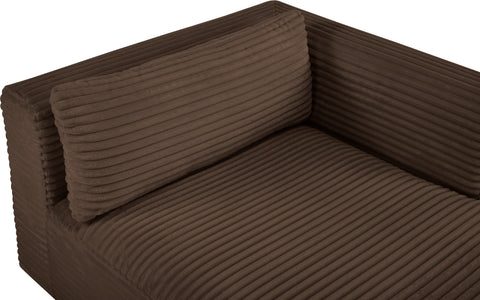 Faye Brown Corduroy Performance Fabric Upholstered Chaise Lounge, 1 Piece