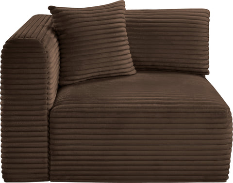 Faye Brown Corduroy Performance Fabric Upholstered Corner Chair, 1 Piece