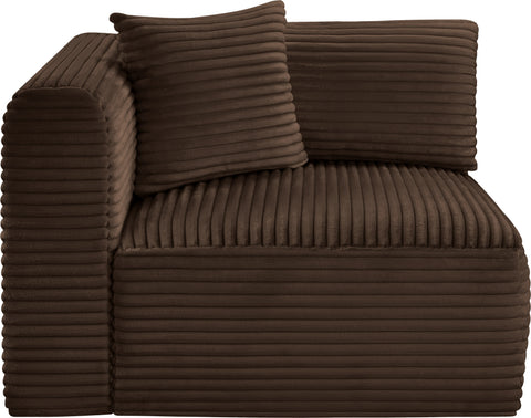 Faye Brown Corduroy Performance Fabric Upholstered Corner Chair, 1 Piece