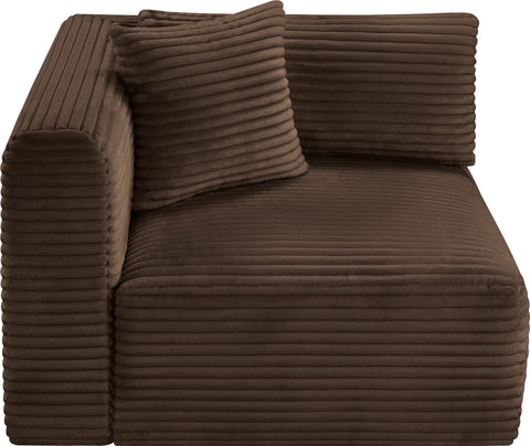 Faye Brown Corduroy Performance Fabric Upholstered Corner Chair, 1 Piece