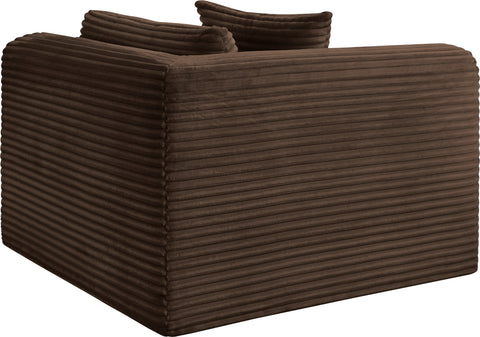Faye Brown Corduroy Performance Fabric Upholstered Corner Chair, 1 Piece