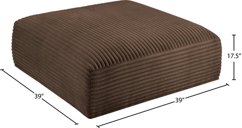Faye Brown Corduroy Performance Fabric Upholstered Ottoman, 1 Piece