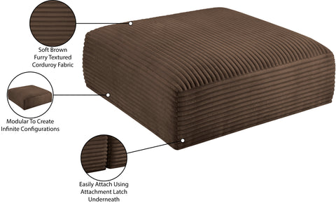Faye Brown Corduroy Performance Fabric Upholstered Ottoman, 1 Piece