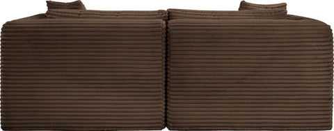 Faye 78" Brown Corduroy Performance Fabric Upholstered Sofa, 2-Piece