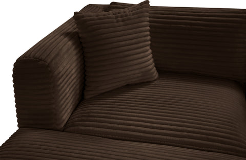 Faye 145" Brown Corduroy Performance Fabric Upholstered Sectional, 5-Piece