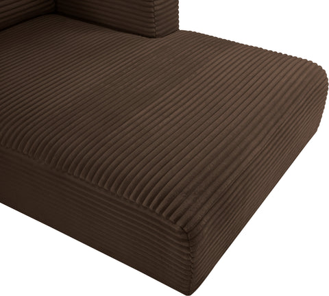 Faye 176" Brown Corduroy Performance Fabric Upholstered Sectional, 5-Piece
