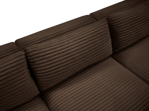 Faye 140" Brown Corduroy Performance Fabric Upholstered Sectional, 8-Piece