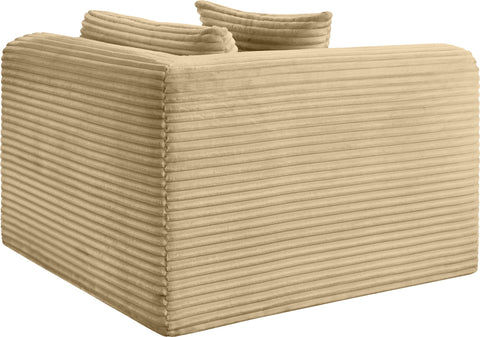 Faye Camel Corduroy Performance Fabric Upholstered Corner Chair, 1 Piece