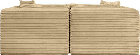Faye 78" Camel Corduroy Performance Fabric Upholstered Sofa, 2-Piece