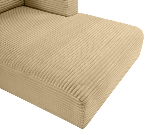 Faye 145" Camel Corduroy Performance Fabric Upholstered Sectional, 4-Piece