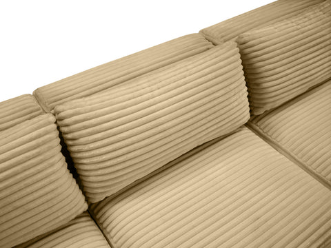 Faye 140" Camel Corduroy Performance Fabric Upholstered Sectional, 8-Piece
