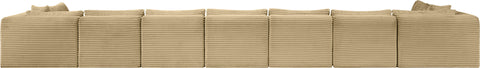 Faye 233" Camel Corduroy Performance Fabric Upholstered Sectional, 9-Piece