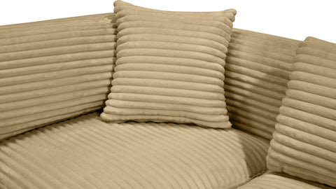 Faye 171" Camel Corduroy Performance Fabric Upholstered Sectional, 9-Piece
