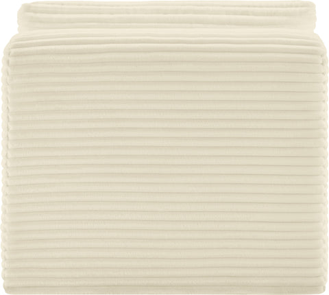 Faye Cream Corduroy Performance Fabric Upholstered Armless Chair, 1 Piece
