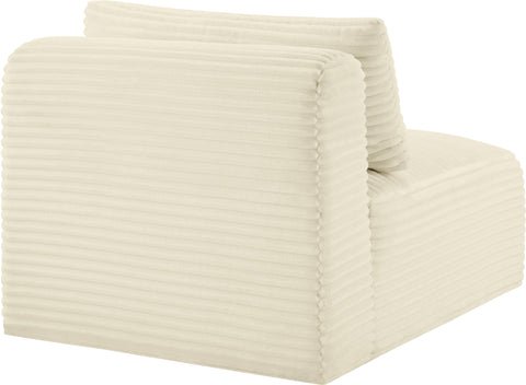 Faye Cream Corduroy Performance Fabric Upholstered Armless Chair, 1 Piece