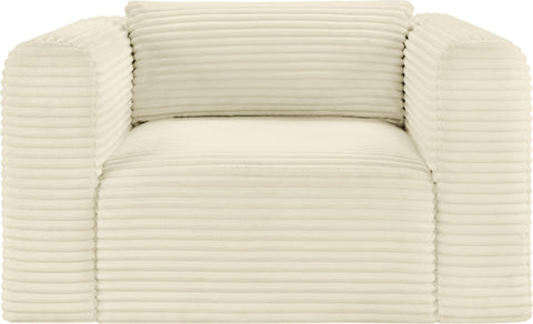 Faye Cream Corduroy Performance Fabric Upholstered Accent Chair, 1 Piece