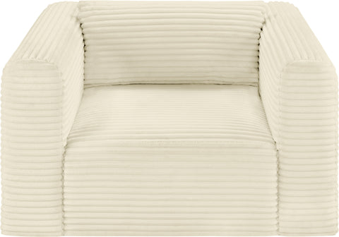 Faye Cream Corduroy Performance Fabric Upholstered Accent Chair, 1 Piece