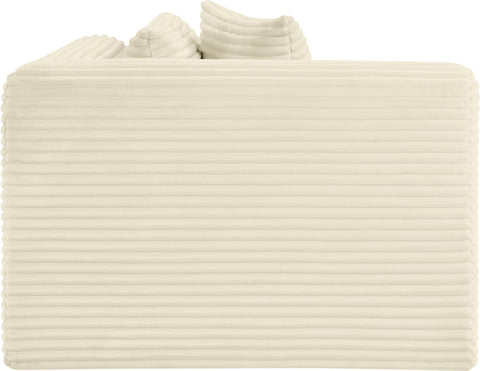 Faye Cream Corduroy Performance Fabric Upholstered Corner Chair, 1 Piece