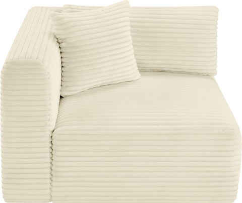Faye Cream Corduroy Performance Fabric Upholstered Corner Chair, 1 Piece