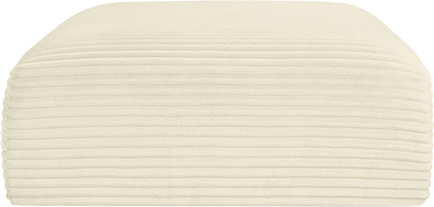 Faye Cream Corduroy Performance Fabric Upholstered Ottoman, 1 Piece