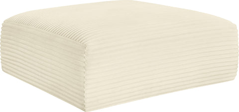 Faye Cream Corduroy Performance Fabric Upholstered Ottoman, 1 Piece