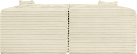 Faye 78" Cream Corduroy Performance Fabric Upholstered Sofa, 2-Piece