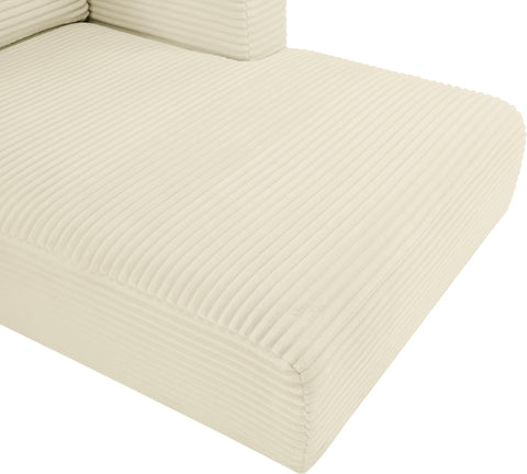 Faye 176" Cream Corduroy Performance Fabric Upholstered Sectional, 5-Piece