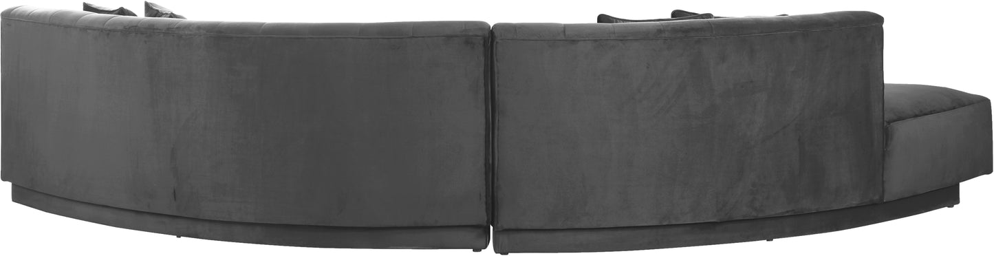 madelyn grey velvet 2pc. sectional sectional