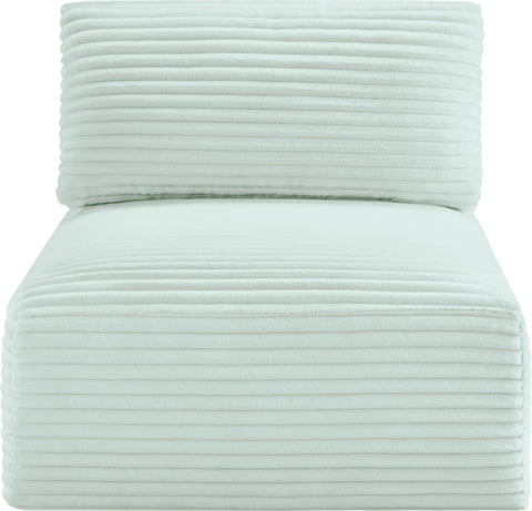Faye Mint Corduroy Performance Fabric Upholstered Armless Chair, 1 Piece