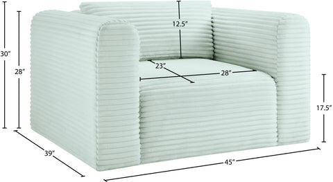 Faye Mint Corduroy Performance Fabric Upholstered Accent Chair, 1 Piece