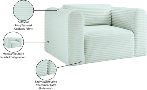 Faye Mint Corduroy Performance Fabric Upholstered Accent Chair, 1 Piece