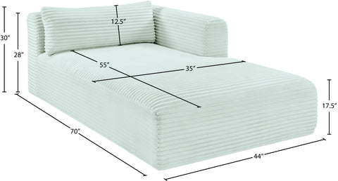 Faye Mint Corduroy Performance Fabric Upholstered Chaise Lounge, 1 Piece