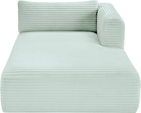 Faye Mint Corduroy Performance Fabric Upholstered Chaise Lounge, 1 Piece