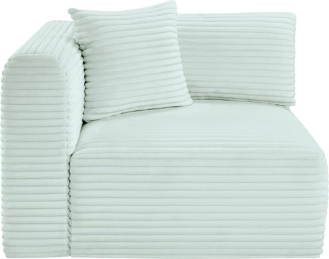 Faye Mint Corduroy Performance Fabric Upholstered Corner Chair, 1 Piece