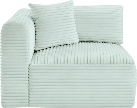 Faye Mint Corduroy Performance Fabric Upholstered Corner Chair, 1 Piece