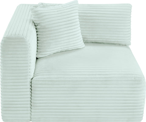 Faye Mint Corduroy Performance Fabric Upholstered Corner Chair, 1 Piece