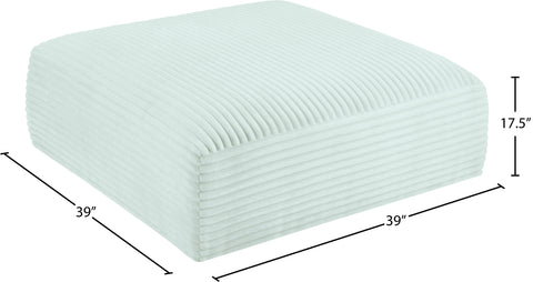 Faye Mint Corduroy Performance Fabric Upholstered Ottoman, 1 Piece