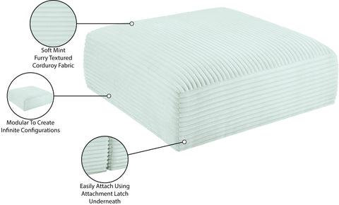 Faye Mint Corduroy Performance Fabric Upholstered Ottoman, 1 Piece