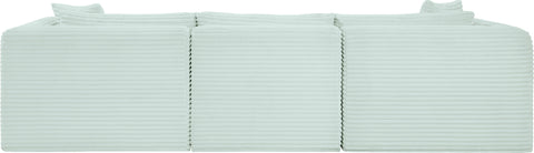 Faye 109" Mint Corduroy Performance Fabric Upholstered Sofa, 3-Piece