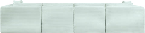 Faye 140" Mint Corduroy Performance Fabric Upholstered Sofa, 4-Piece