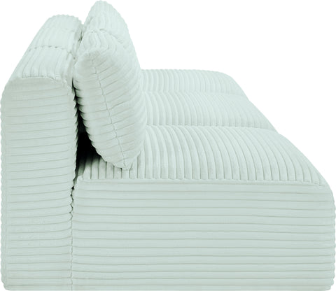 Faye 93" Mint Corduroy Performance Fabric Upholstered Armless Sofa, 3-Piece