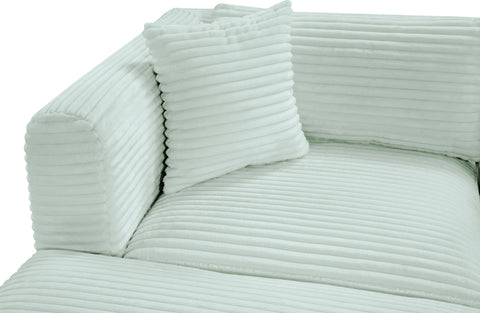 Faye 109" Mint Corduroy Performance Fabric Upholstered Sectional, 4-Piece