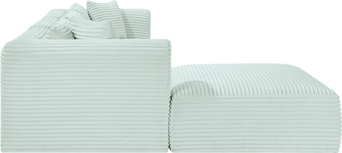 Faye 109" Mint Corduroy Performance Fabric Upholstered Sectional, 4-Piece
