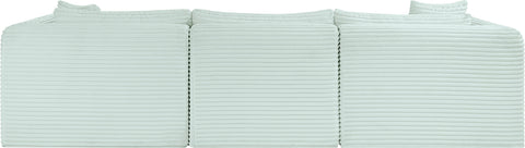 Faye 109" Mint Corduroy Performance Fabric Upholstered Sectional, 4-Piece