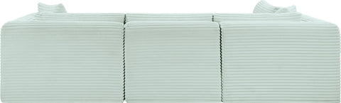 Faye 109" Mint Corduroy Performance Fabric Upholstered Sectional, 4-Piece (Style 2)