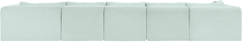 Faye 176" Mint Corduroy Performance Fabric Upholstered Sectional, 5-Piece